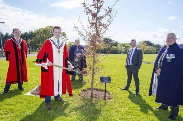 Mid and East Antrim Council planted trees as part of its Northern Ireland centenary programme.