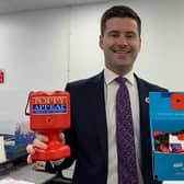 Upper Bann DUP MLA Jonathan Buckley who is supporting the Royal British Legion Poppy Appeal.