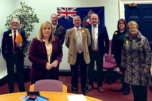 The Minister pictured with some of delegation.