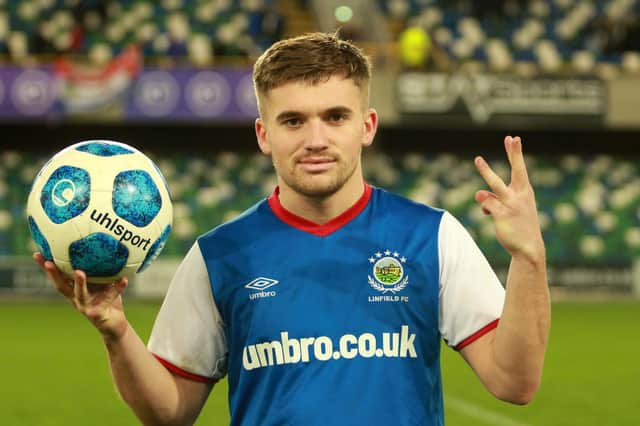 Billy Chadwick hit a hat-trick for Linfield