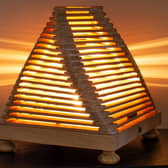 A lamp made from pallets by members of The Right Key