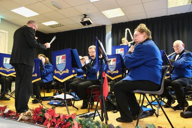 Members of Ballyclare Victoria Flute Band played during the event.
