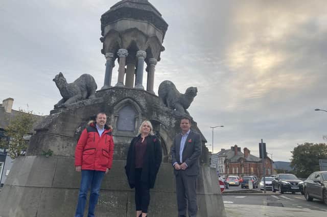 Alderman Ian Burns, Councillor Jill Macauley, and Alderman Glenn Barr