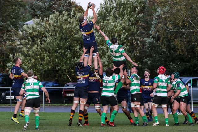 Max Lyttle with the lineout take against Naas. Picture: John Mullan