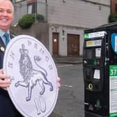 Chair of Mid Ulster District Council, Cllr Paul McLean launches the 10p parking promotion.