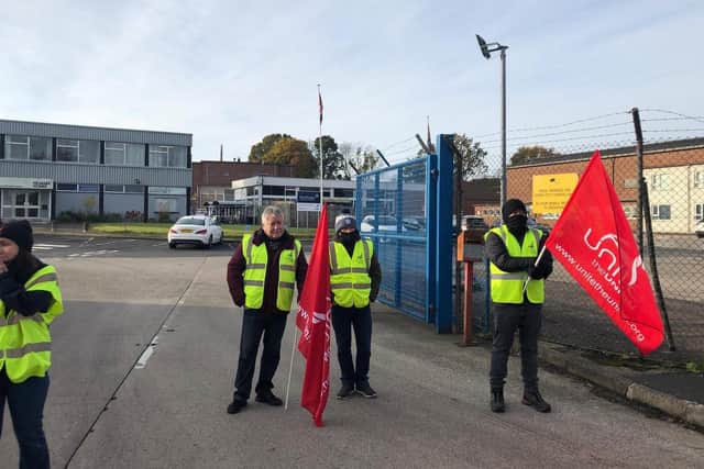 On the picket line at Portadown site of Glen Dimplex.