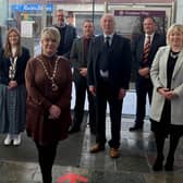 Members of the new Chamber executive committee , Julie Hoey, Carla Bowyer, Garry MacDonald, Karen Marshall, Dr Katrina Collins, President, Mark McCall, Stephen Houston, Treasurer, Martin Woods, Vice-President,  Evan Morton, Secretary and Gillian Baxter. Absent from the photograph are Davy Simms  and Alan Crowe