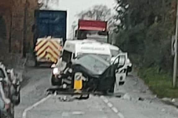 Accident scene on the Coalisland Road, Dungannon.