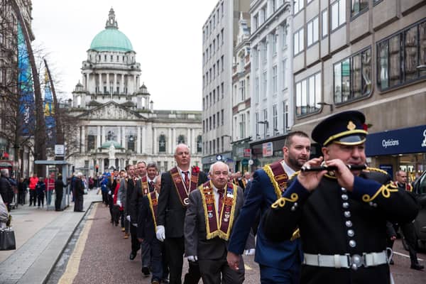 The Apprentice Boys of Derry Association held their annual Remembrance Parade and Wreath laying service at Belfast City Hall Cenotaph on Saturday