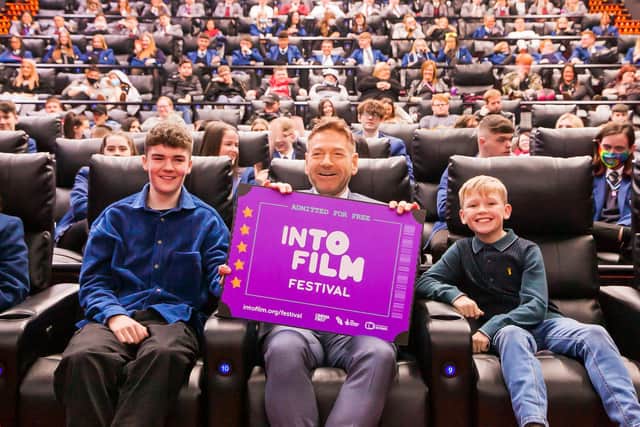 Kenneth Branagh launched the Into Film Festival with a special screening of Belfast at Movie House Cityside. He was joined by cast members Jude Hill and Lewis McAskie at the event and encouraged young people to use their creativity and write their own stories.