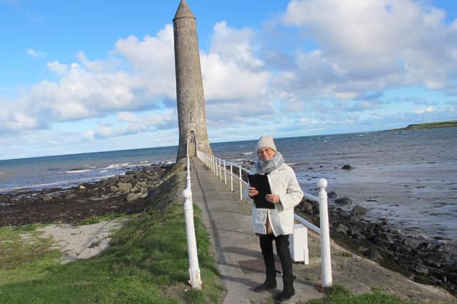 Fay Woolf pictured at Chaine Memorial Tower.