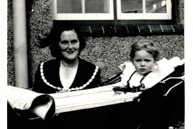 Fay with her mother, Anne Dickey at Chelmsford Place, 1953.