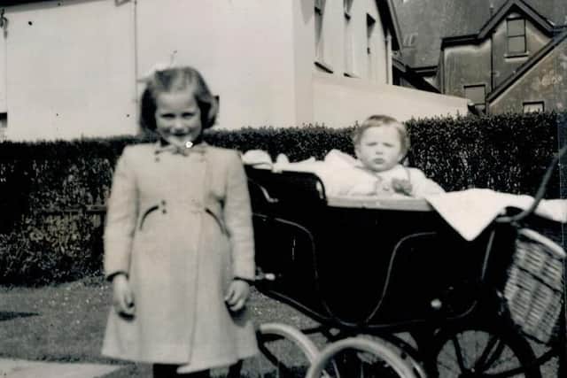 Fay with her sister Katrine at Chelmsford Place, 1953.