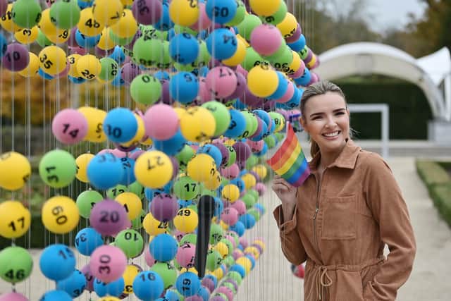 Former Girls Aloud star Nadine Coyle unveils new National Lottery Artwork in Antrim Castle Gardens that calls to make change happen(Photo by Charles McQuillan/ Getty Images for The National Lottery)