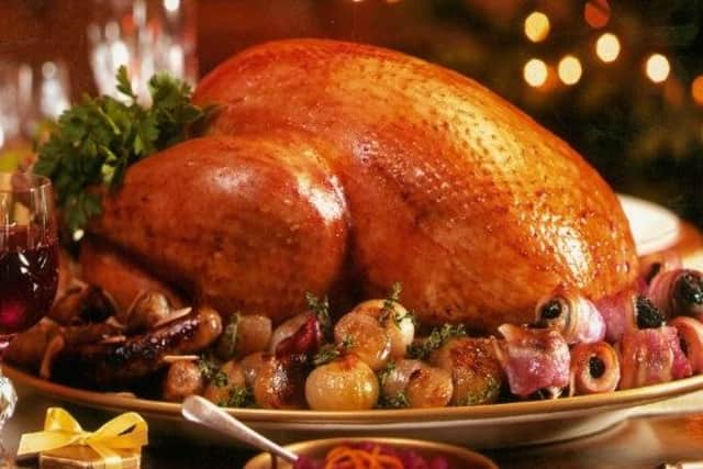 Roast turkey for Christmas dinner with all the trimmings