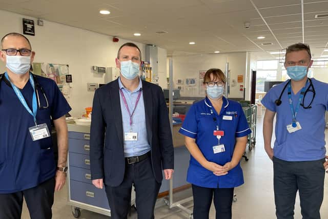 Dr Bernardas Valecka (Consultant Cardiologist), Noel Black (Principal Clinical Physiologist), Karen Oakes (Sister) and Dr Andrew Kerr (Specialty Doctor, Cardiology)