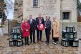 Veterans’ Champion Alderman Sharon McKillop, Alderman Mark Fielding, Mayor of Causeway Coast and Glens Borough Council Councillor Richard Holmes, Alderman Yvonne Boyle, and Alderman Michelle Knight McQuillan pictured at the centenary commemoration of the Ulster Memorial Tower