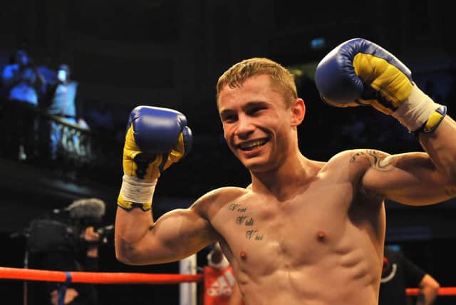 Flashback to 2010: Carl Frampton takes on Gavin Reid at The Ulster Hall, Belfast. Photo by Russell Pritchard / Presseye