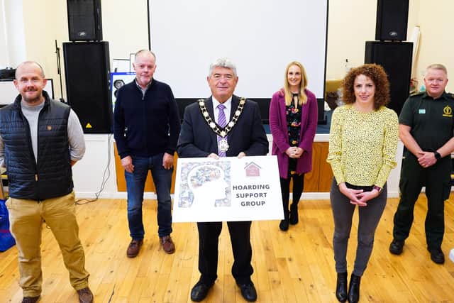 Inspector Neil Patton (PSNI), Jack Moore (Director of Respect my Stuff), Mayor of Antrim and Newtownabbey Cllr Billy Webb, Jenny McAlister (NHSCT), Alison Briggs and Chris Clarke (NIAS).