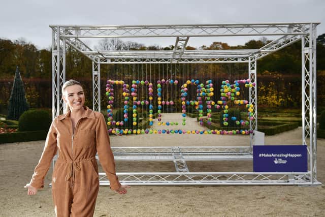 Nadine Coyle has  teamed up with The National Lottery to unveil a striking installation in the Castle Gardens, Antrim