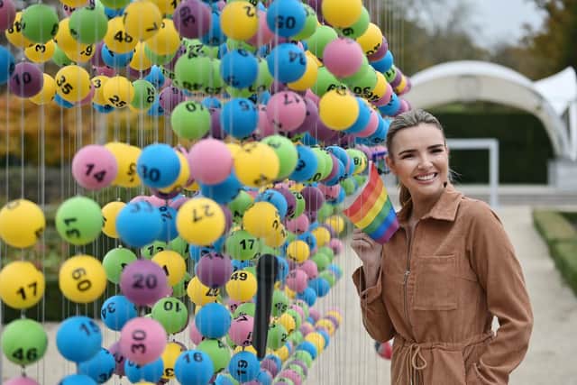 Nadine Coyle has  teamed up with The National Lottery to unveil a striking installation in the Castle Gardens, Antrim to encourage the nation to think about how they might use some of the £30million raised for good causes each week in their own communities