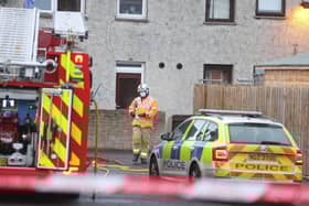 Police and Fire Service are at the scene at the Elm's Park area of Coleraine on Monday. Pic Steven McAuley/McAuley Multimedia