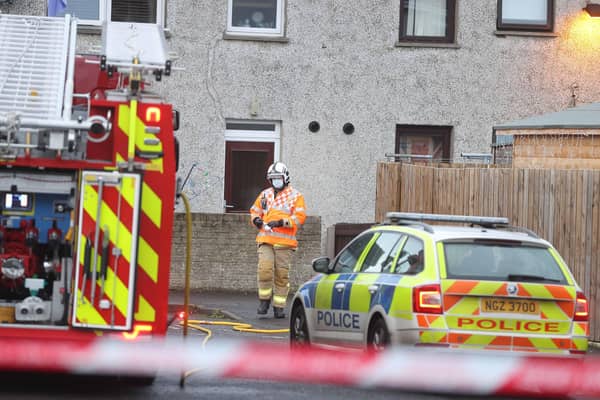 Police and Fire Service are at the scene at the Elm's Park area of Coleraine on Monday. Pic Steven McAuley/McAuley Multimedia