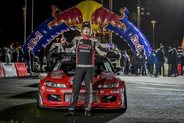 Kevin Quinn winner of the first ever RedBull Car Park Drift and on his way to the World Finals.Picture by Tommy Vennard.