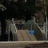 Pedestrian bridge between Sixmile Leisure Centre and War Memorial Park, Ballyclare