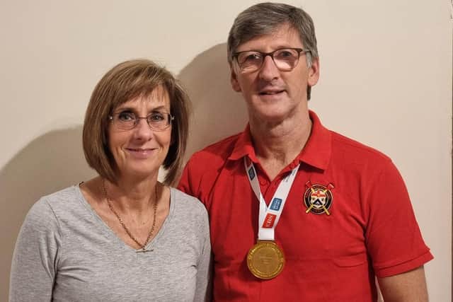 Geoffrey Bones pictured with wife Karen who is club treasurer