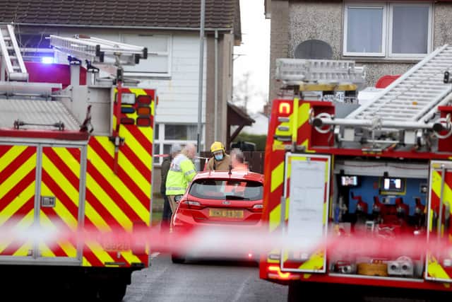 Firefighters were called to Mr McAfee’s flat in the Elms Park area of Coleraine on Monday afternoon. Pic: Steven McAuley/McAuley Multimedia