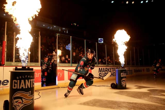 Belfast Giants' Kevin Raine during last Sunday's Elite Ice Hockey League game at the SSE Arena, Belfast