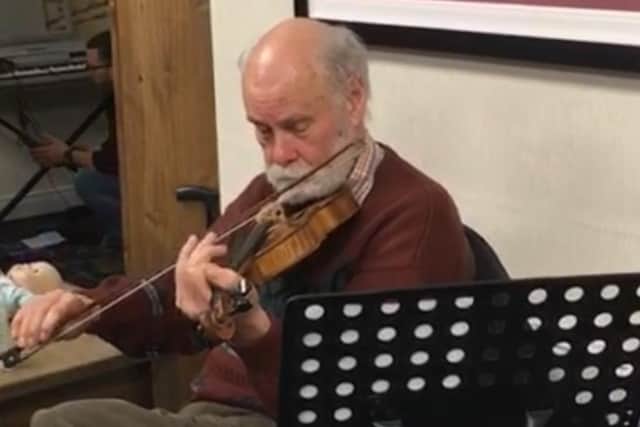 Musician Dick Glasgow was among those who took part in an event at the Fuse Centre in Ballymoney organised in partnership with Causeway Coast and Glens Borough Council’s Good Relations Team during Ulster Scots Language Week