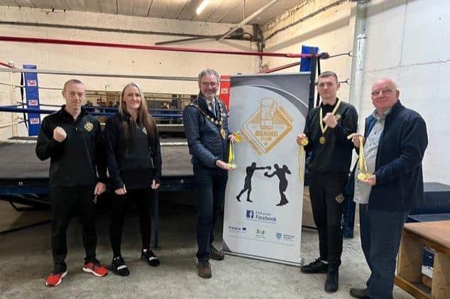 The Mayor, Cllr William McCaughey and Ald Billy Ashe visited Ruben and the team at Carrickfergus Amateur Boxing Club.