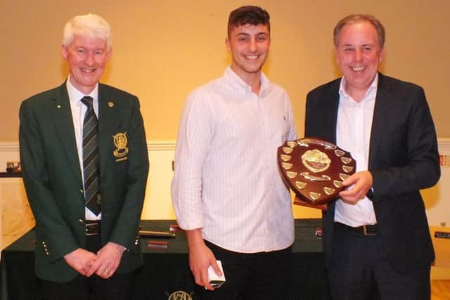 Harry and Norman McNellis with club captain Stephen Shaw
