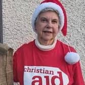 Retired teacher Iris Black from Cookstown holds up her Christmas sandbag stocking to raise awareness of the hunger crisis in flood-hit South Sudan, where around 2.4 million people are at risk of falling into famine. The worst flooding in nearly 60 years killed livestock and destroyed crops, worsening the country’s current hunger crisis.