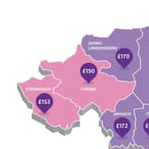 Average weekly cost of a full time childcare place by county