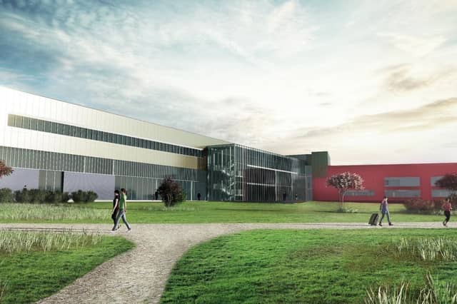 An artist's impression of the new campus at Craigavon Lakes.