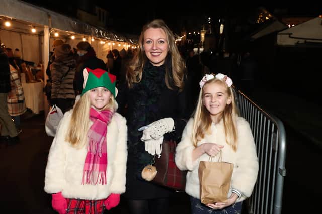 Holly, Arlene and Bonnie Lusty enjoying the festivities at the Royal Hillsborough Christmas Market.