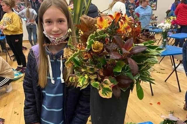 Lauren Hall at the floral art competition