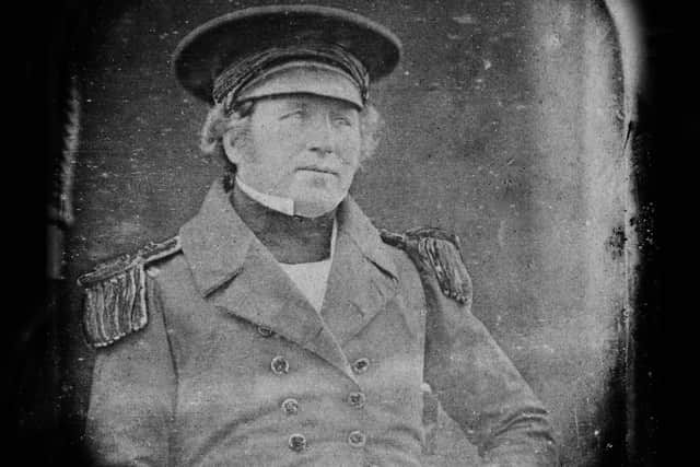 1. Captain Francis Rawdon Moira Crozier, explorer, sailor and scientist. This is the only known photograph of Crozier. The image was taken with the newly developed daguerreotype process in May 1845 on the eve of launching the North West Passage expedition. Credit: National Maritime Museum, London