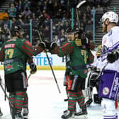 Belfast Giants’ Tyler Soy celebrates scoring against the Glasgow Clan during Boxing Day’s Elite Ice Hockey League game at the SSE Arena in Belfast