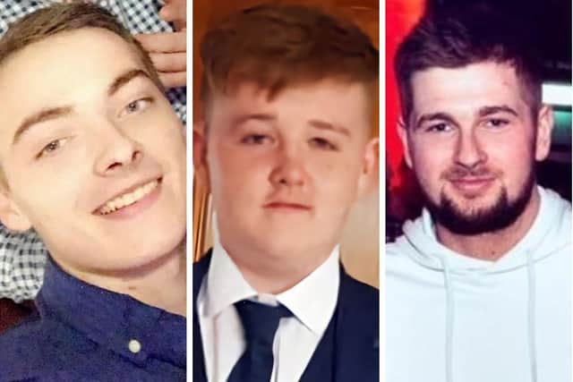 Nathan Corrigan, Peter McNamee and Petey Alexander Finnegan