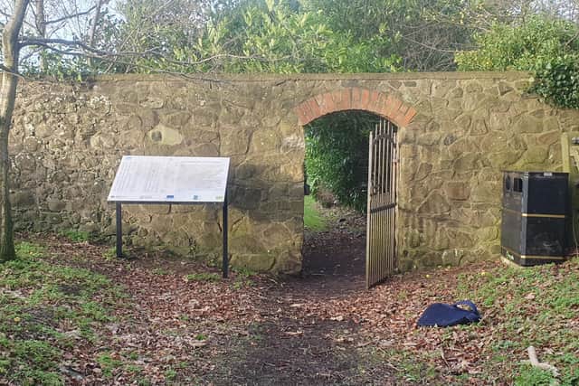 The entrance to the beautiful walled  Quaker Graveyard in Lyanstown, Craigavon., Co Armagh.