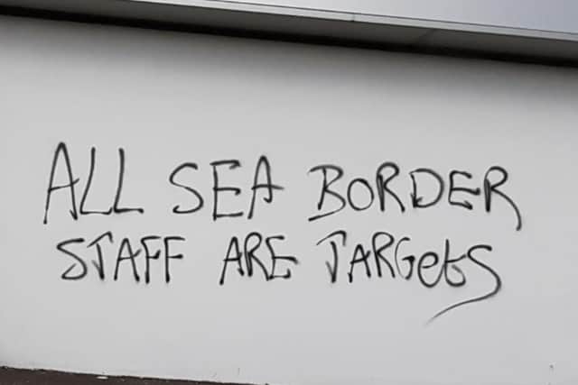 Graffiti spray painted in Larne