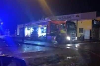 Fire at Tullygally shops in Craigavon.