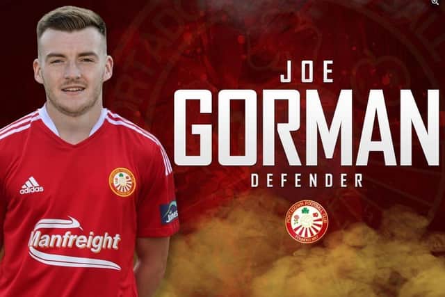 Joe Gorman, who has been signed by Portadown FC.