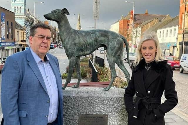 DUP Cllr Stephen Moutray with Upper Bann MP Carla Lockhart in Lurgan, Co Armagh.