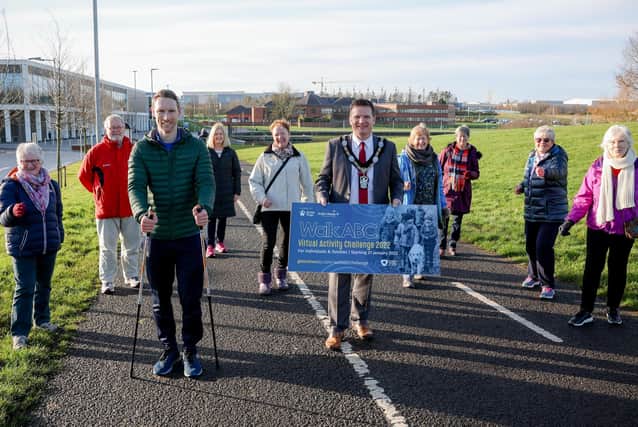 Lord Mayor of Armagh City, Banbridge and Craigavon Alderman Glenn Barr, with walkers getting active for 2022.