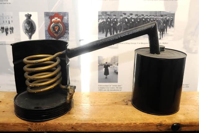 An old poteen still held by the Police Museum at Knock Headquarters. The still was used for instructing officers on how poteen was made. Picture: Declan Roughan/Presseye